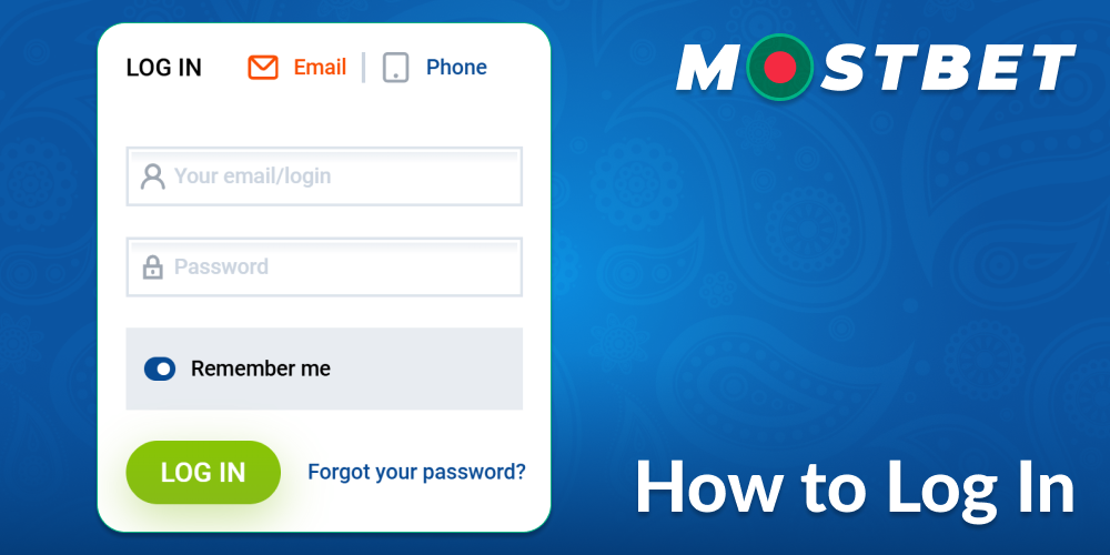 Log in to Mostbet Bangladesh account