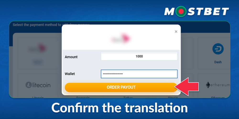 Confirm the withdrawal in Mostbet Bangladesh